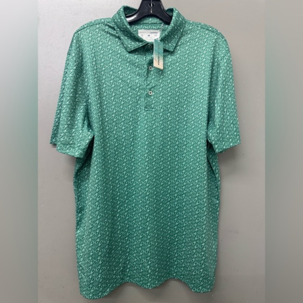 NWT Bermuda‎ Sands Golf Polo Men's Green Polo Shirt SIZE M